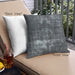Front View of Mid-Century Modern Urban Square Dark Gray Black Throw Pillow, 18 inch by 18 inch, pwurb1015