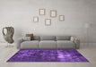 Machine Washable Oriental Purple Industrial Area Rugs in a Living Room, wshurb1015pur