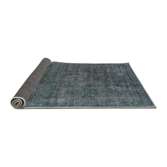 Sideview of Mid-Century Modern Dark Blue Grey Blue Oriental Rug, urb1016
