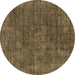 Round Oriental Brown Industrial Rug, urb1016brn