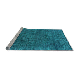 Sideview of Machine Washable Oriental Light Blue Industrial Rug, wshurb1016lblu