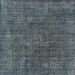 Square Mid-Century Modern Dark Blue Grey Blue Oriental Rug, urb1016