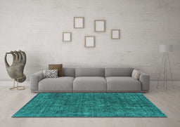 Machine Washable Oriental Turquoise Industrial Area Rugs in a Living Room,, wshurb1016turq