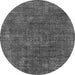 Round Oriental Gray Industrial Rug, urb1016gry