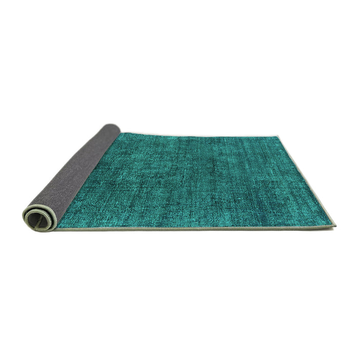 Sideview of Oriental Turquoise Industrial Rug, urb1016turq