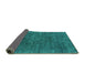 Sideview of Oriental Turquoise Industrial Rug, urb1016turq