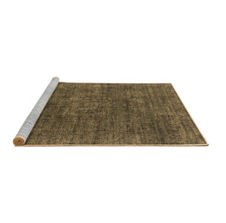 Sideview of Machine Washable Oriental Brown Industrial Rug, wshurb1016brn