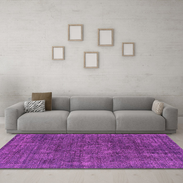 Machine Washable Oriental Pink Industrial Rug in a Living Room, wshurb1016pnk