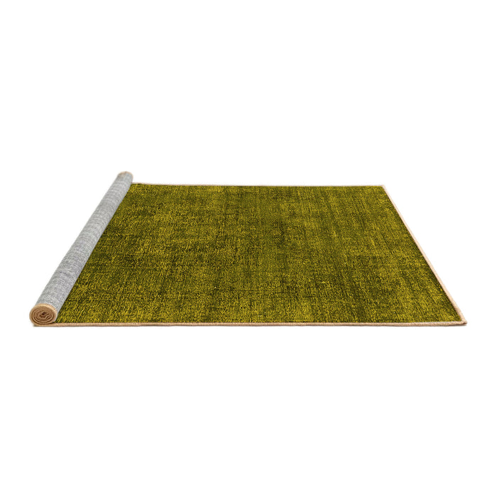 Sideview of Machine Washable Oriental Yellow Industrial Rug, wshurb1016yw