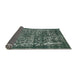 Sideview of Mid-Century Modern Light Slate Gray Oriental Rug, urb1017