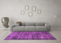 Machine Washable Oriental Pink Industrial Rug, wshurb1017pnk