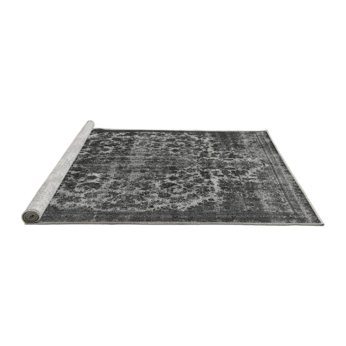 Sideview of Machine Washable Oriental Gray Industrial Rug, wshurb1017gry