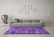 Machine Washable Oriental Purple Industrial Area Rugs in a Living Room, wshurb1017pur