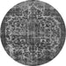 Round Oriental Gray Industrial Rug, urb1017gry