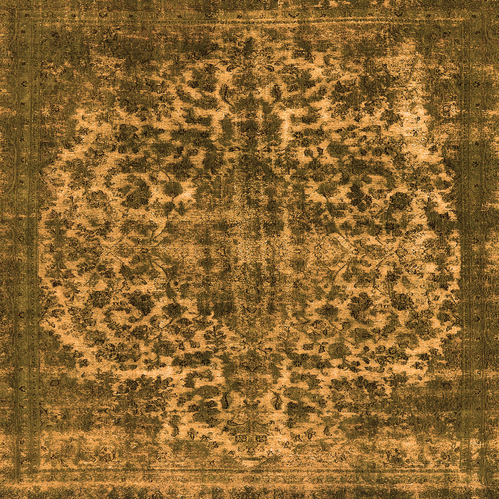 Square Machine Washable Oriental Orange Industrial Area Rugs, wshurb1017org