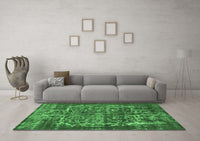 Machine Washable Oriental Emerald Green Industrial Rug, wshurb1017emgrn