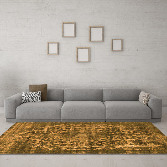 Machine Washable Oriental Orange Industrial Area Rugs in a Living Room, wshurb1017org