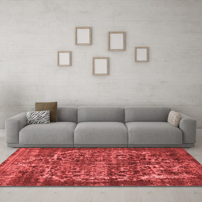 Industrial Red Washable Rugs