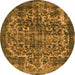 Round Oriental Orange Industrial Rug, urb1017org