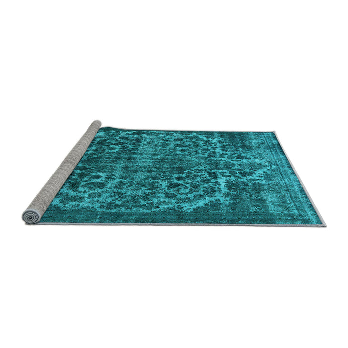 Sideview of Machine Washable Oriental Light Blue Industrial Rug, wshurb1017lblu