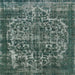 Square Mid-Century Modern Light Slate Gray Oriental Rug, urb1017