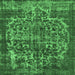 Square Oriental Emerald Green Industrial Rug, urb1017emgrn