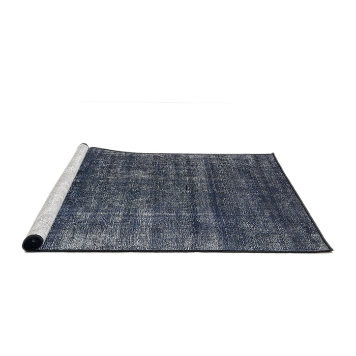 Sideview of Machine Washable Industrial Modern Dark Slate Blue Rug, wshurb1018