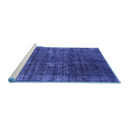 Sideview of Machine Washable Oriental Blue Industrial Rug, wshurb1018blu