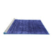 Sideview of Machine Washable Oriental Blue Industrial Rug, wshurb1018blu