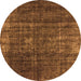 Round Oriental Orange Industrial Rug, urb1018org