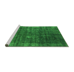Sideview of Machine Washable Oriental Green Industrial Area Rugs, wshurb1018grn