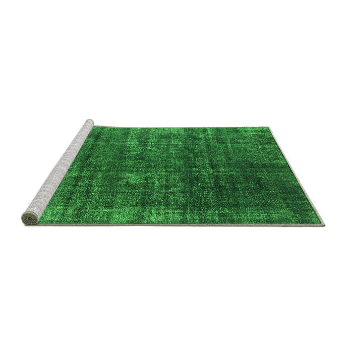 Sideview of Machine Washable Oriental Green Industrial Area Rugs, wshurb1018grn