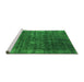 Sideview of Machine Washable Oriental Green Industrial Area Rugs, wshurb1018grn