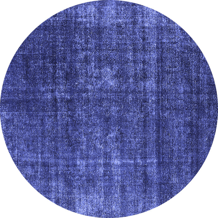 Round Oriental Blue Industrial Rug, urb1018blu