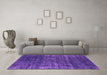 Machine Washable Oriental Purple Industrial Area Rugs in a Living Room, wshurb1018pur