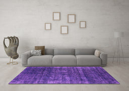 Machine Washable Oriental Purple Industrial Area Rugs in a Living Room, wshurb1018pur