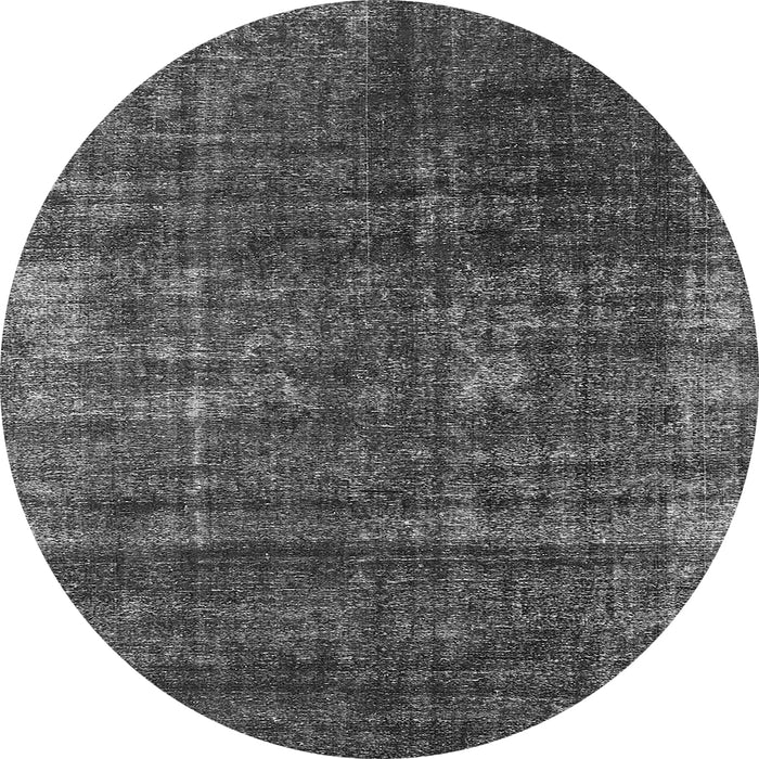 Round Oriental Gray Industrial Rug, urb1018gry