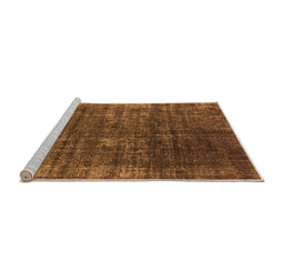 Sideview of Machine Washable Oriental Orange Industrial Area Rugs, wshurb1018org