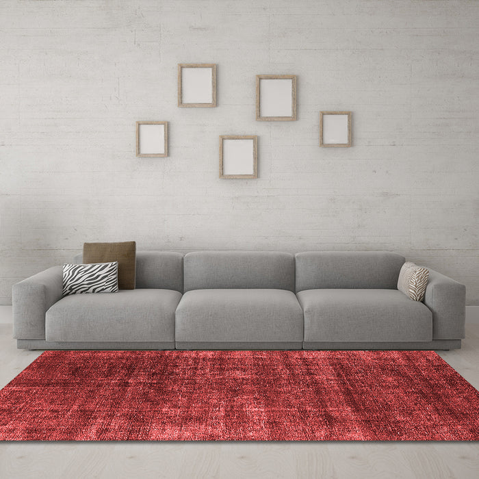 Industrial Red Washable Rugs