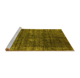 Sideview of Machine Washable Oriental Yellow Industrial Rug, wshurb1018yw