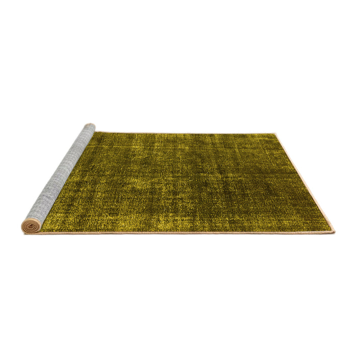 Sideview of Machine Washable Oriental Yellow Industrial Rug, wshurb1018yw