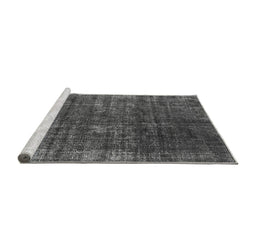 Sideview of Machine Washable Oriental Gray Industrial Rug, wshurb1018gry