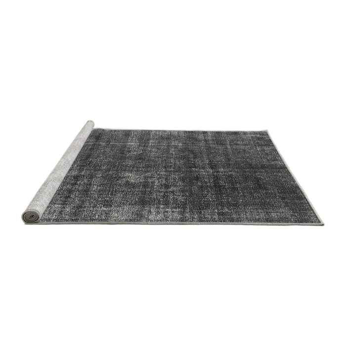 Sideview of Machine Washable Oriental Gray Industrial Rug, wshurb1018gry