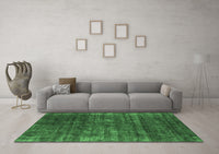 Machine Washable Oriental Emerald Green Industrial Rug, wshurb1018emgrn