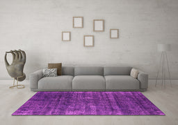 Machine Washable Oriental Pink Industrial Rug in a Living Room, wshurb1018pnk