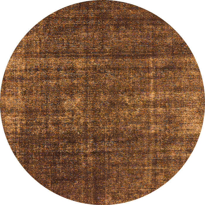 Round Machine Washable Oriental Orange Industrial Area Rugs, wshurb1018org