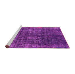 Sideview of Machine Washable Oriental Pink Industrial Rug, wshurb1018pnk