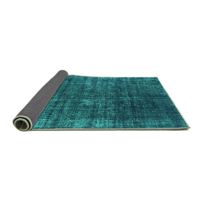 Sideview of Oriental Turquoise Industrial Rug, urb1018turq