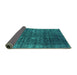 Sideview of Oriental Turquoise Industrial Rug, urb1018turq