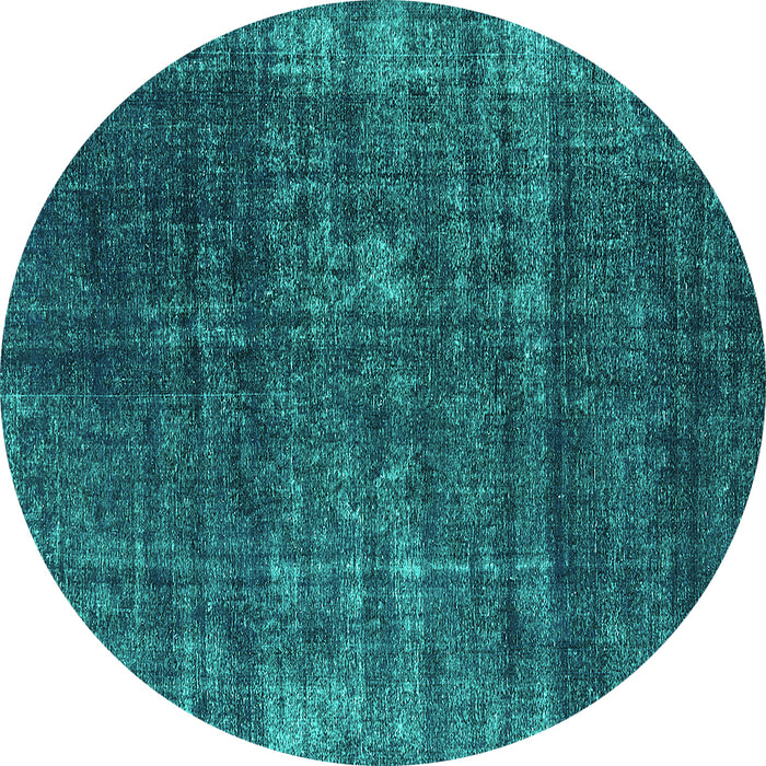 Round Oriental Turquoise Industrial Rug, urb1018turq